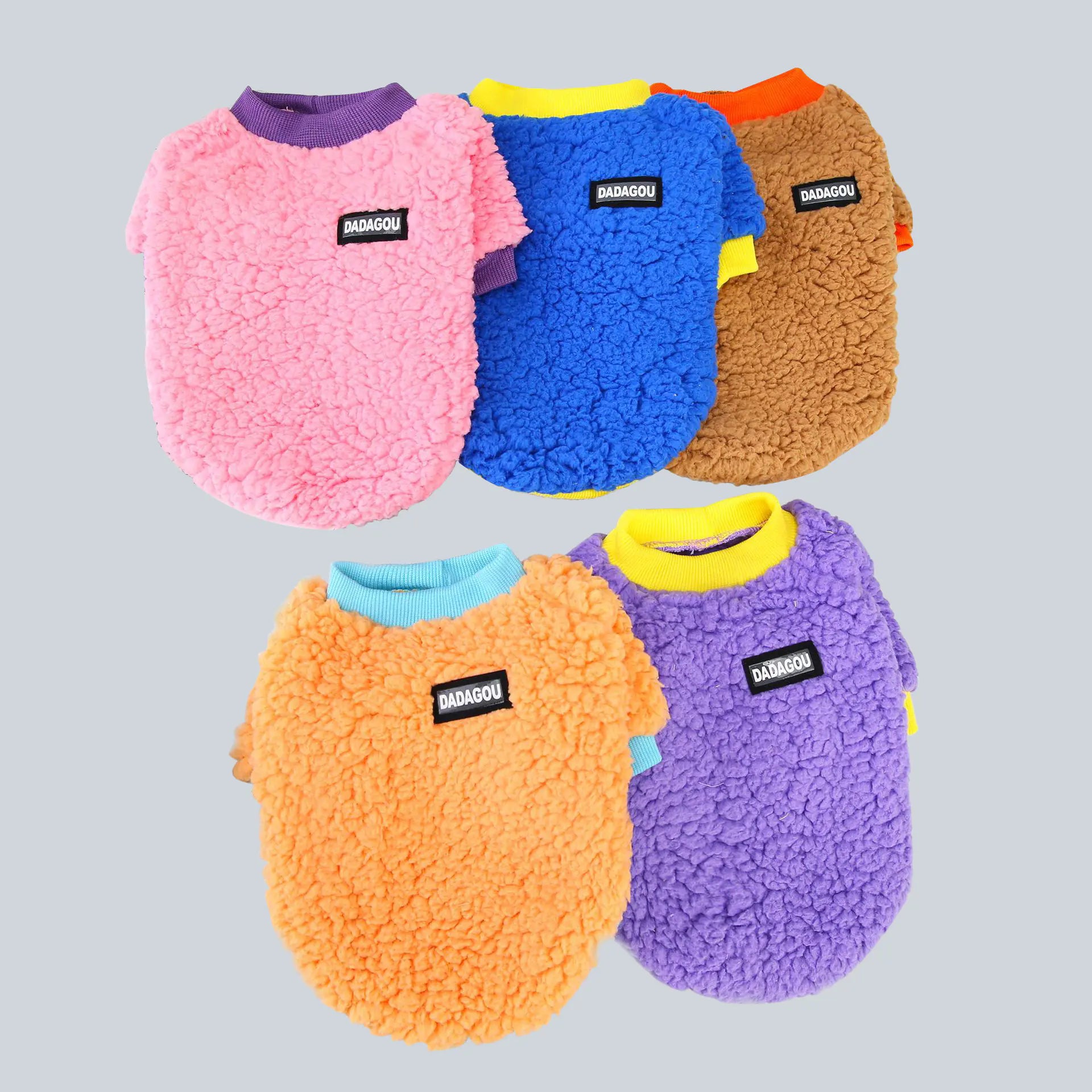 Candy-Colored Plush Padded Warm Pet Clothing