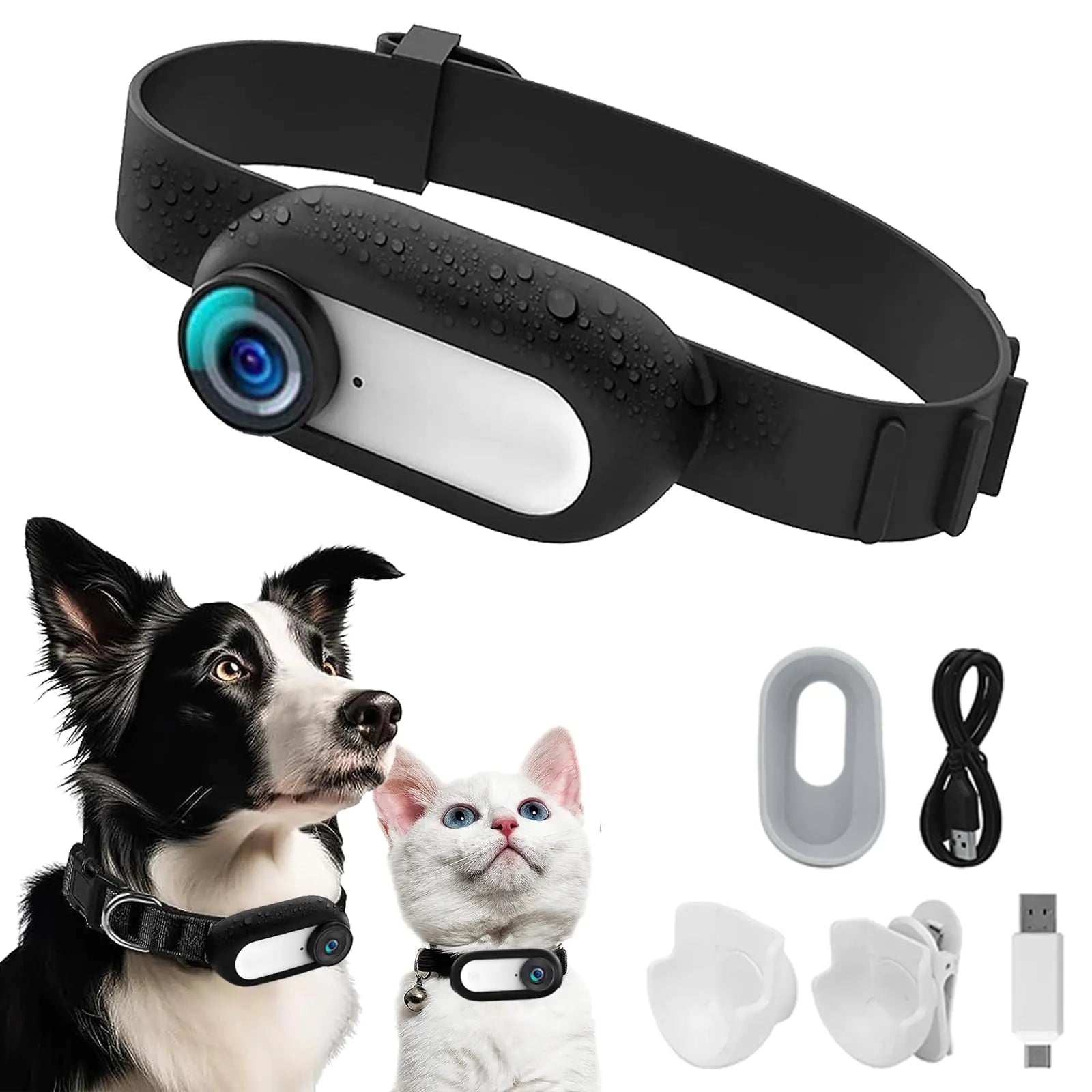 HD 1080P Dog Tracker CollarNo WiFi Needed Cat Collars Camera Sport/Action Camera with Video RecordsMini Body Cam Indoor/Outdoor Wireless Collar Pet Supplies/Stuff Designed for Dogs Birthday Gift