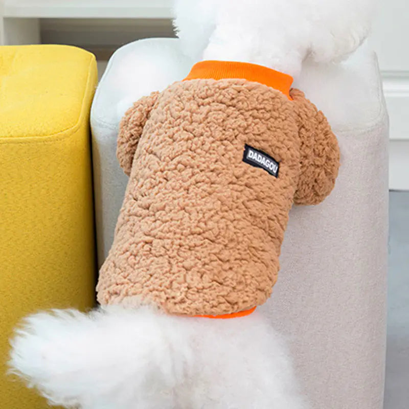 Candy-Colored Plush Padded Warm Pet Clothing