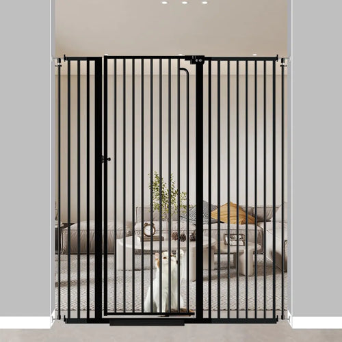 57" Extra Tall Cat Gate for Doorways Pet Gate for Cats Walk Through Auto Close Tall Baby Gates with Door Child Safety Gate Indoor Stairs Cat Proof Gate for Dogs (48.1-52.8W)