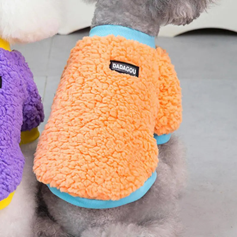 Candy-Colored Plush Padded Warm Pet Clothing