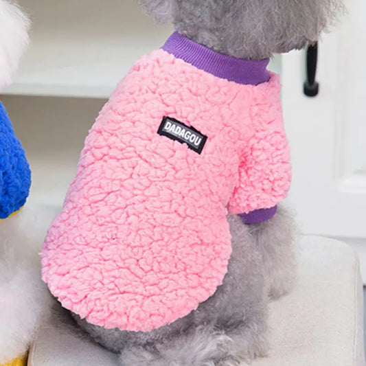 Candy-Colored Plush Padded Warm Pet Clothing