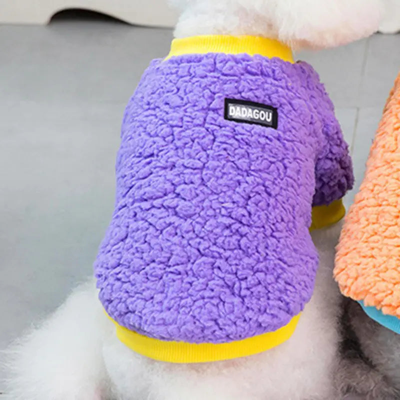 Candy-Colored Plush Padded Warm Pet Clothing