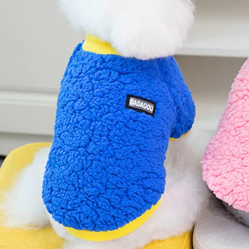 Candy-Colored Plush Padded Warm Pet Clothing