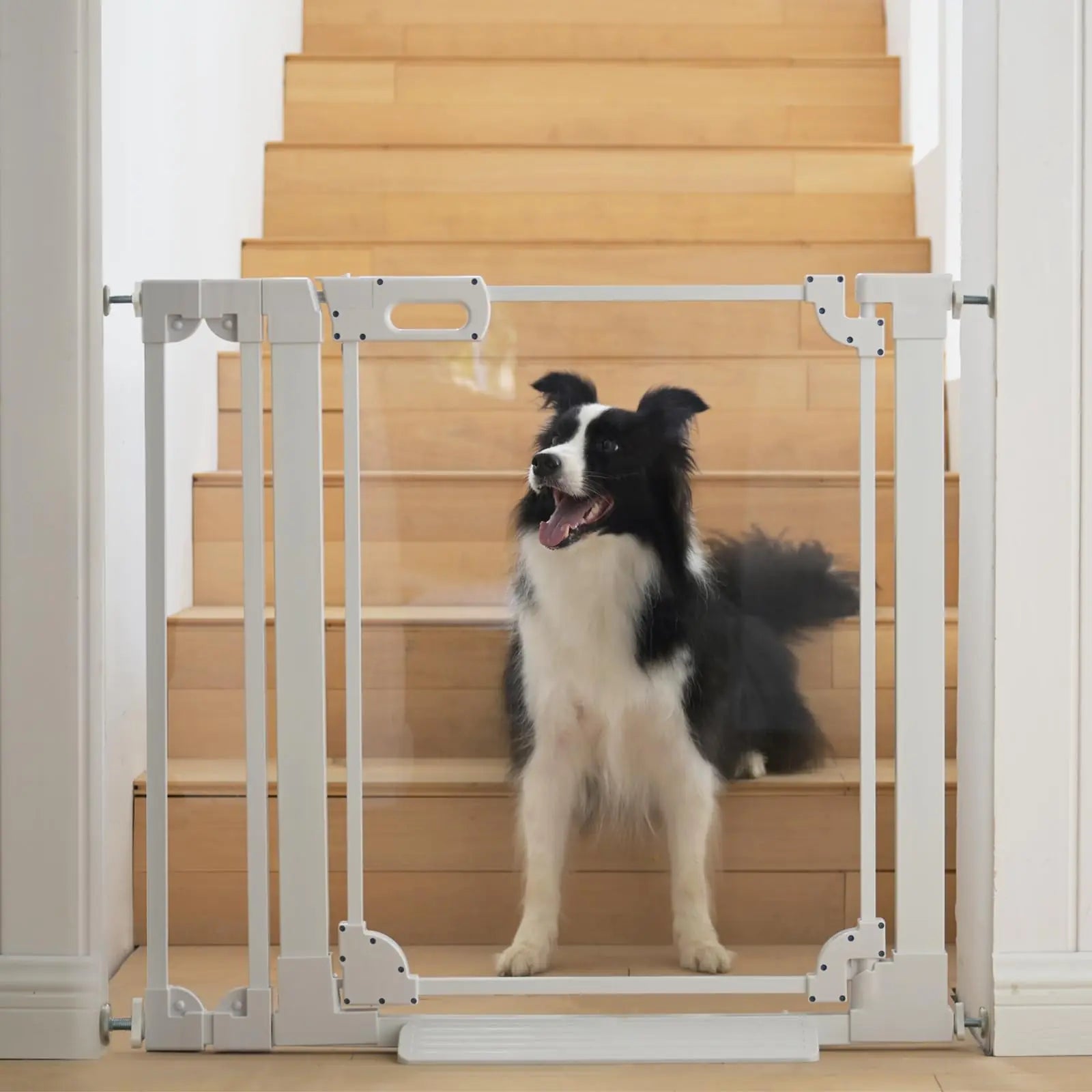 AIKSIWAI Clear Baby Safety Gate for Stairs29"-48" Wide 30" Tall Pressure Mounted Acrylic Pet Gate Easy Walk Through Auto Close Child Gate for Doorways and House29.52-37.79"
