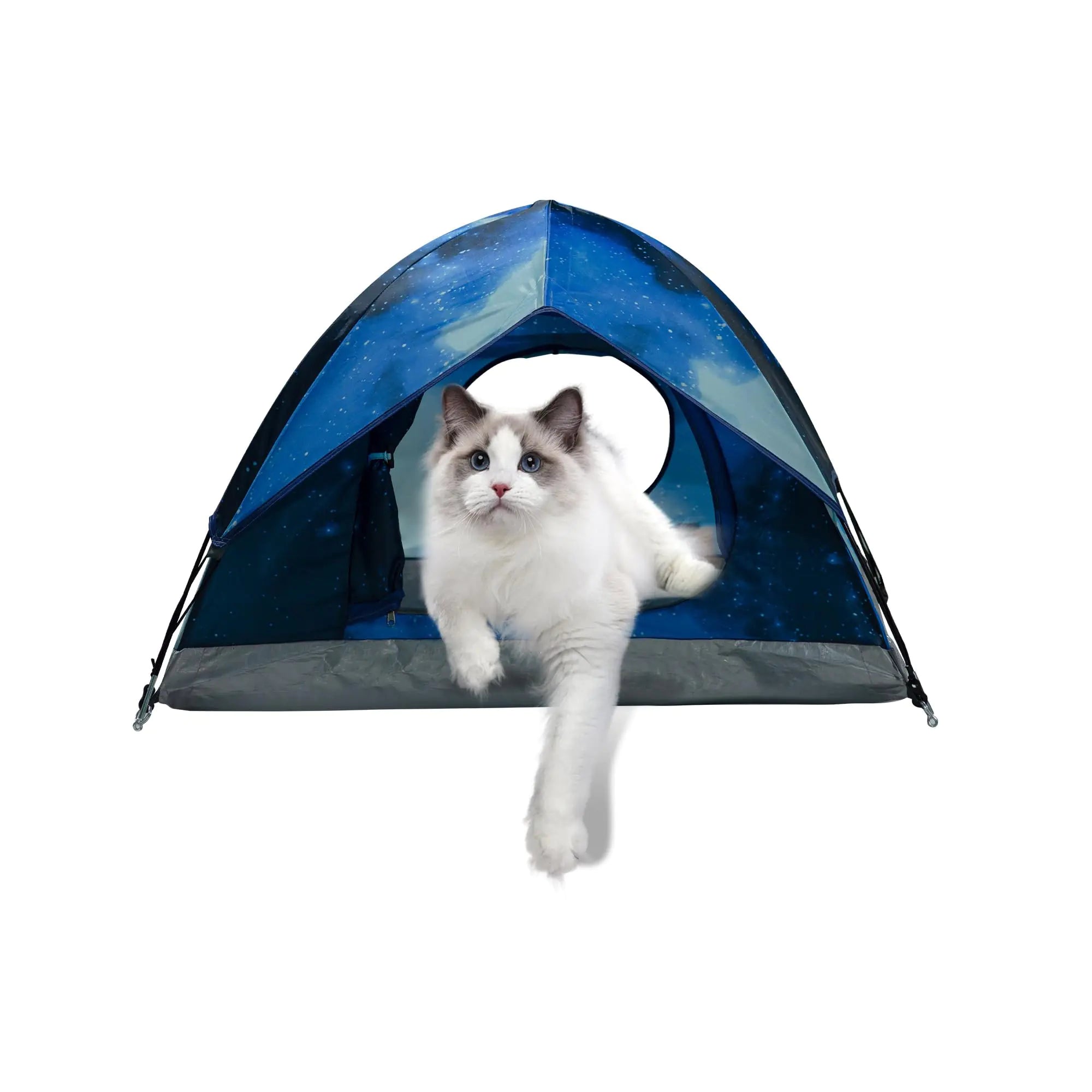 ASFANES Outdoor Waterproof Pet Camping Tent Cave Bed for Indoor Cats and Small Dogs Portable Cat House Dog House 29.5x29.5x18.9 Navy Blue M.