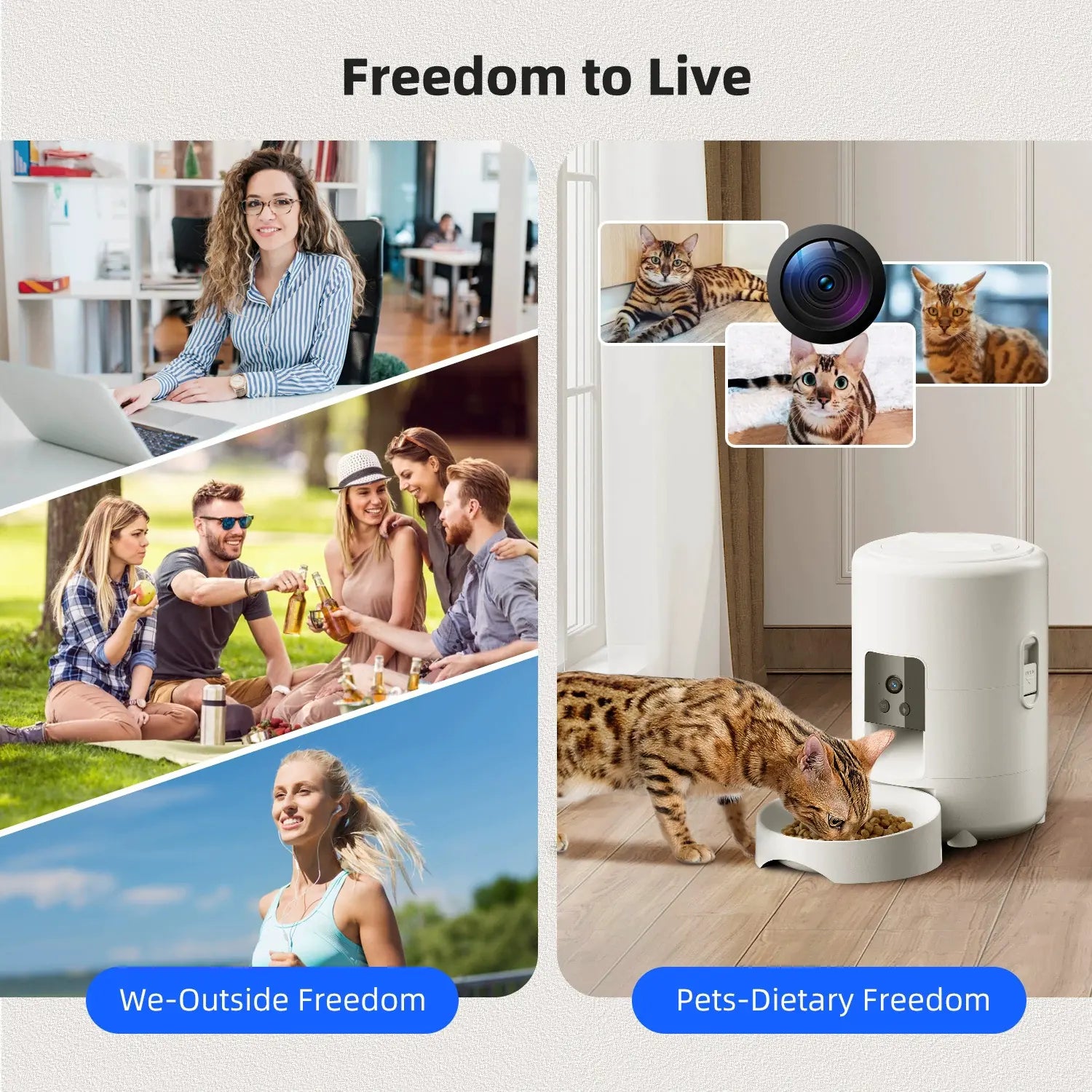 Smart WiFi Pet Feeder 2L Automatic Dispenser